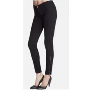 J Brand 28 The Deal Skinny Leg Jeans Ghost Gray Black Cotton Blend Zip Ankle